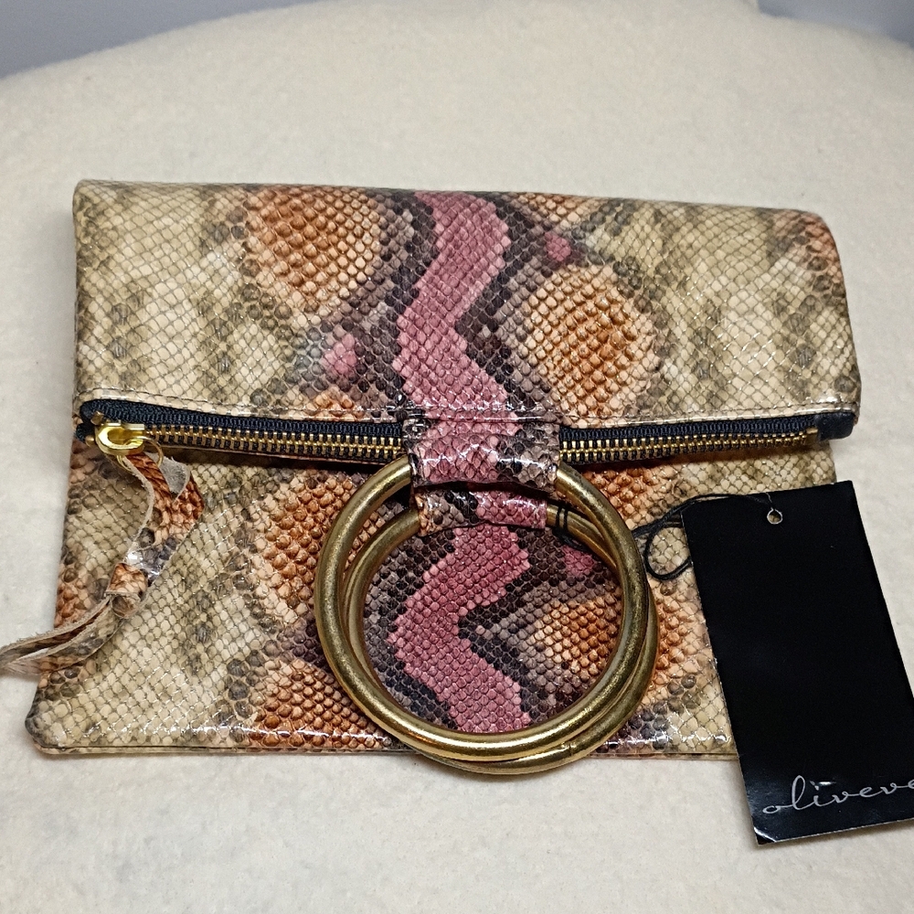 Oliveve Laine Ring Snake Print . NWT